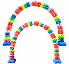 플라스틱무지개가랜드 입구장식 개업아치 핸드폰매장꾸미기 오픈행사