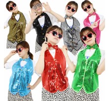 반짝이조끼 성인 아동 반짝이옷 무대 파티의상