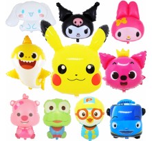 라지쉐잎 캐릭터풍선 모음 뽀로로 아기상어 피카츄 공룡 물고기 동물 은박 호일 생일파티 헬륨풍선