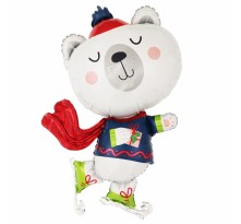 아나그램 라지쉐잎 스케이팅베어 크리스마스 은박풍선