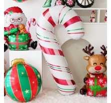 아나그램 라지쉐잎 화이트캔디케인  크리스마스 은박풍선